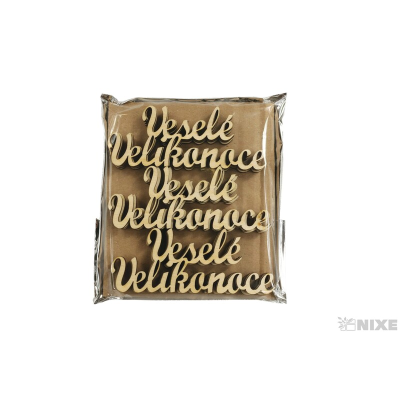 VESELÉ VELIKONOCE XD 10x4cm 12ks*PŘÍRODNÍ