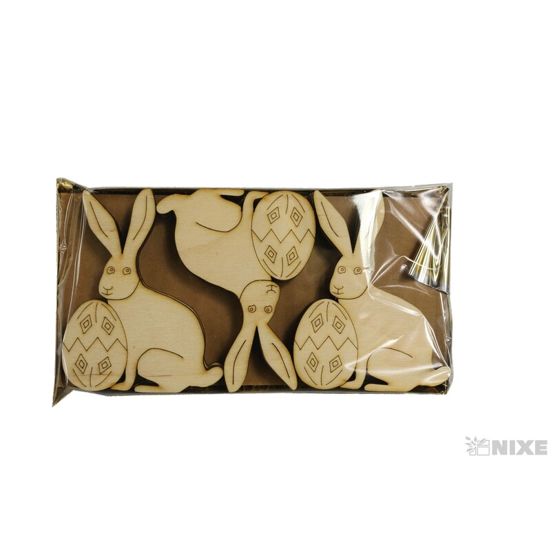 ZAJÍC S VAJÍČKEM XD 10cm 12ks*PŘÍRODNÍ