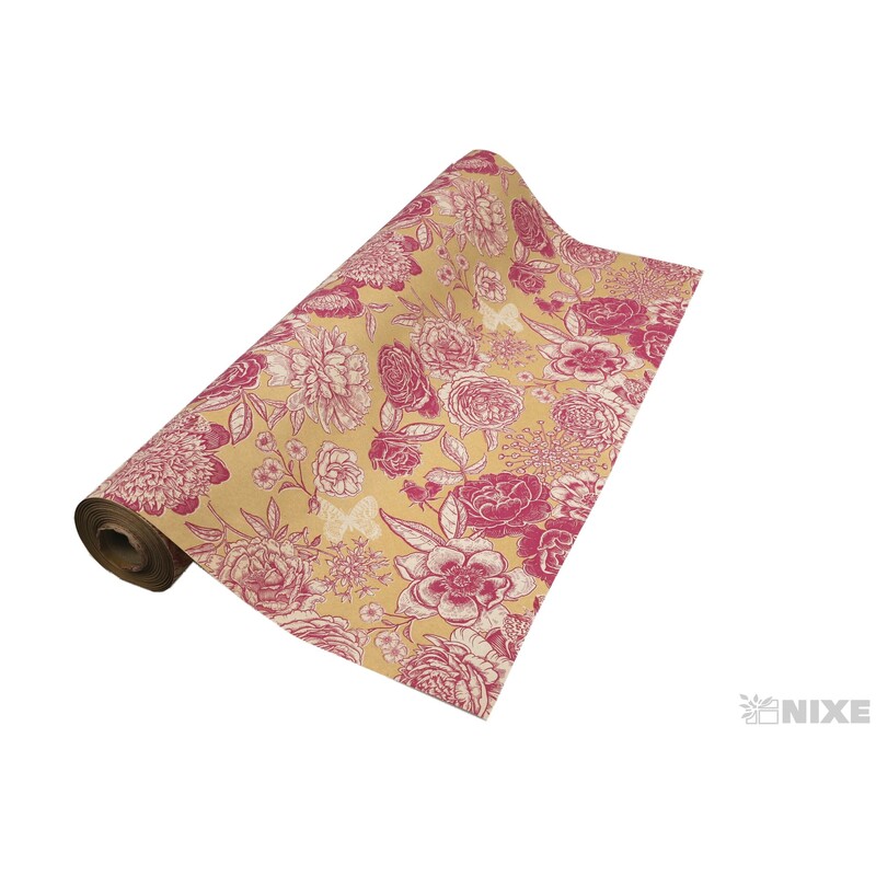 ROLE PAPÍR PEONY 70cmx50m*PŘÍRODNÍ+RŮŽOVÁ TM.