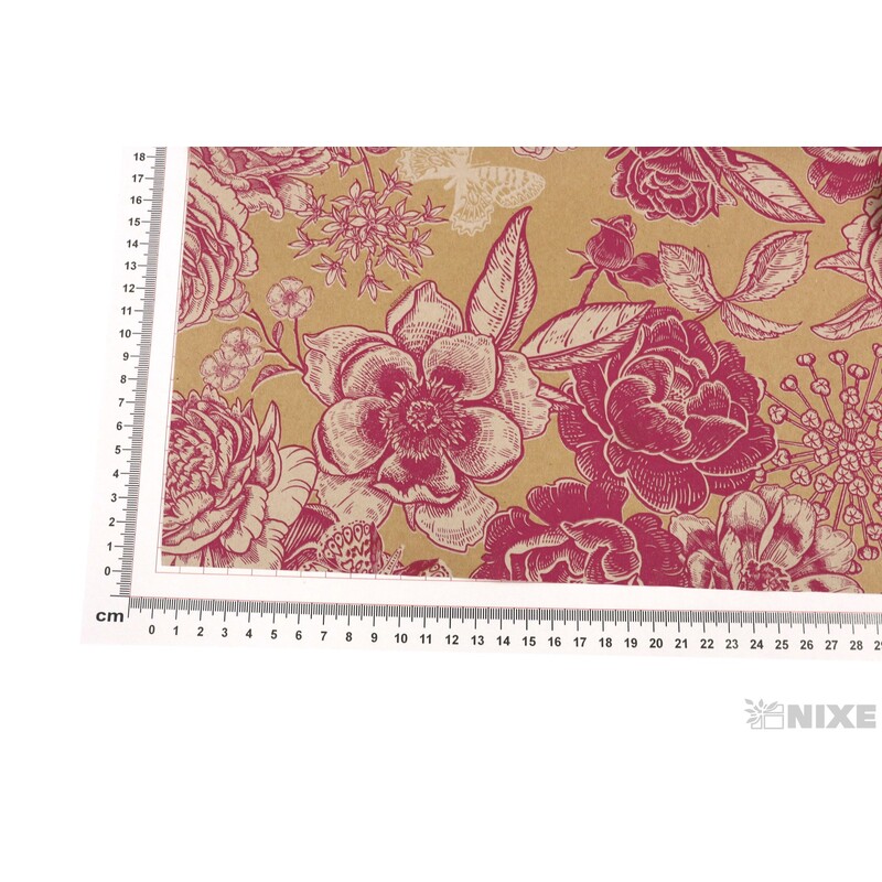 ROLE PAPÍR PEONY 70cmx50m*PŘÍRODNÍ+RŮŽOVÁ TM.