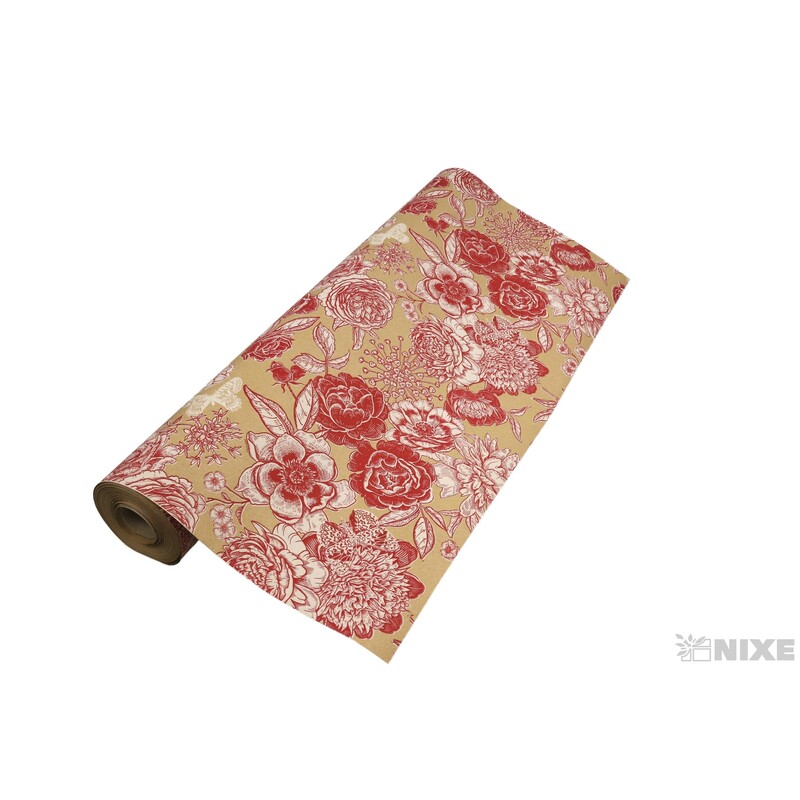 ROLE PAPÍR PEONY 70cmx50m*PŘÍRODNÍ+ČERVENÁ