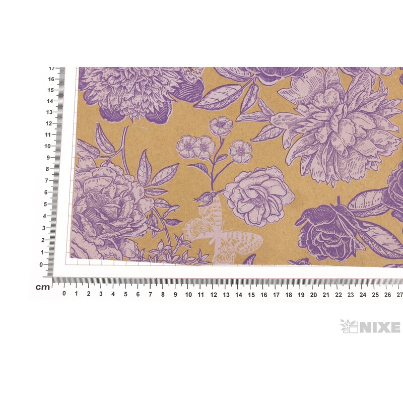 ROLE PAPÍR PEONY 70cmx50m*PŘÍRODNÍ+FIALOVÁ