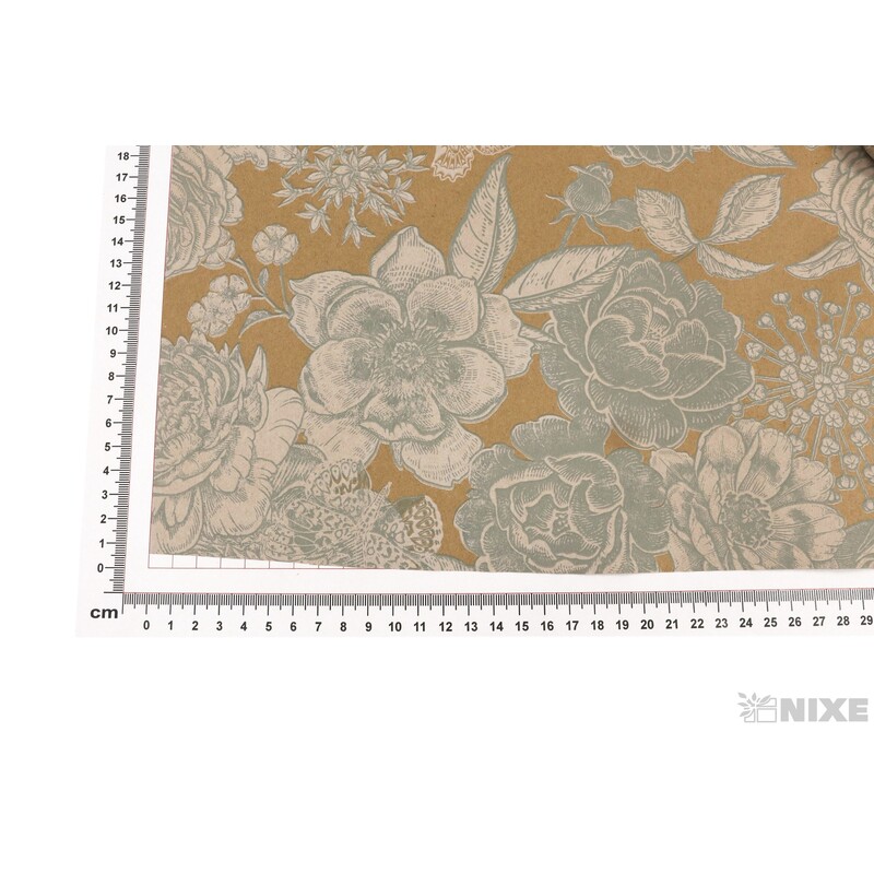 ROLE PAPÍR PEONY 70cmx50m*PŘÍRODNÍ+TYRKYSOVÁ