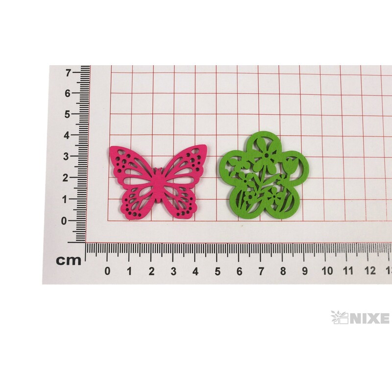 MOTÝL NALEP. 4,5x3,5cm 9ks*MIX BAREV