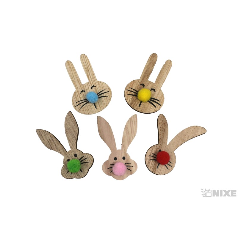 ZAJÍC NALEPOVACÍ 3x5cm 18ks*MIX BAREV