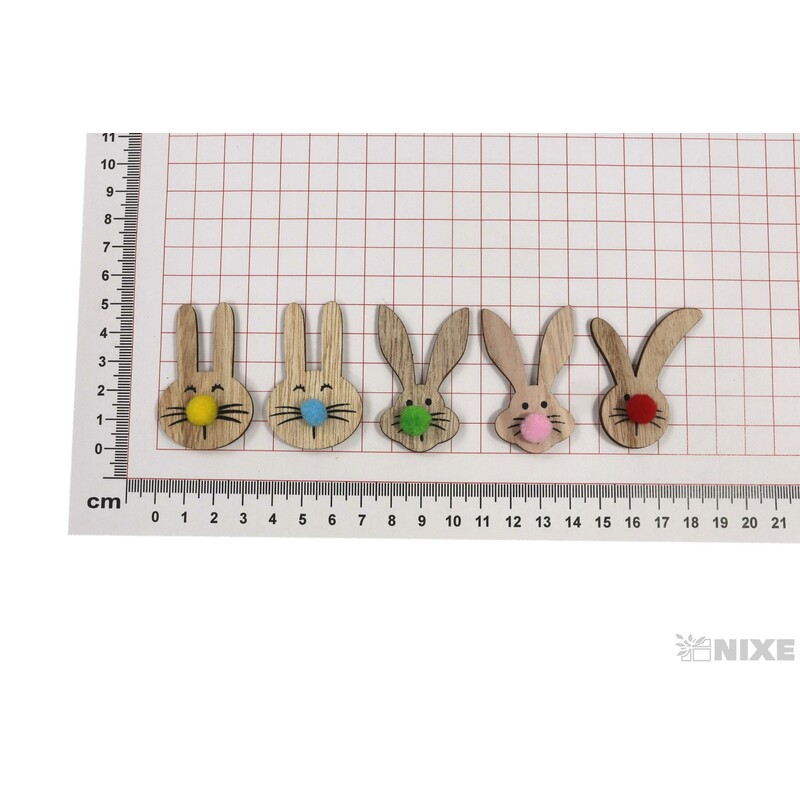 ZAJÍC NALEPOVACÍ 3x5cm 18ks*MIX BAREV