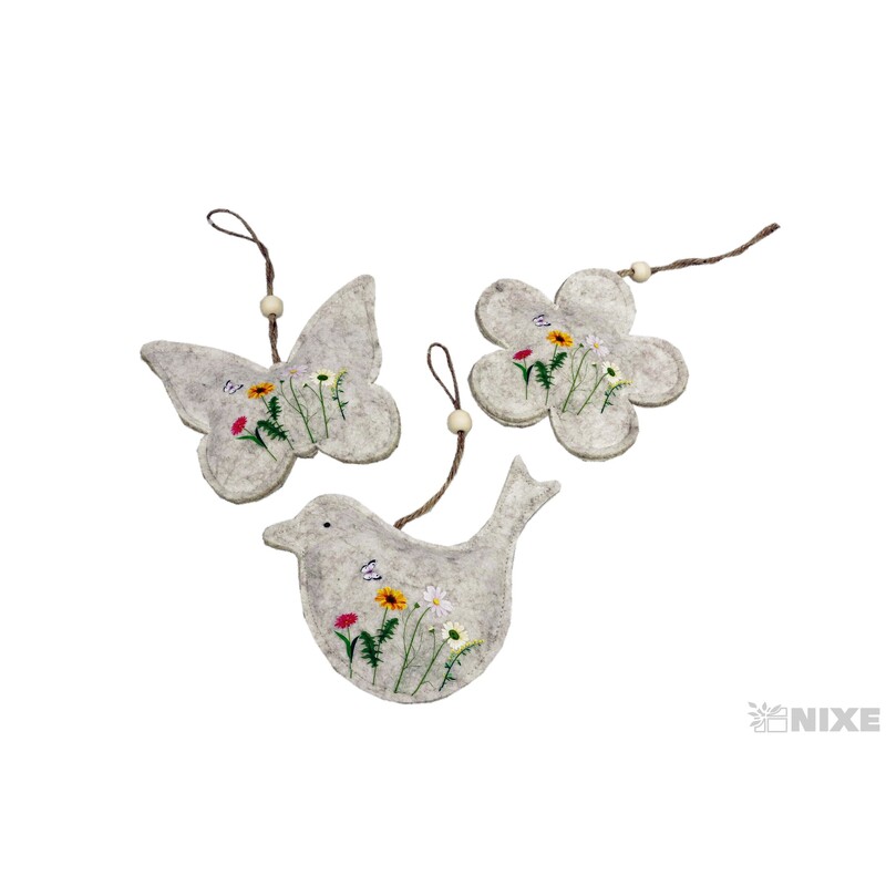 ZÁVĚS FILC MIX VZORŮ 14x15cm*