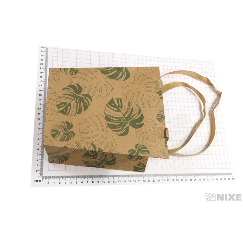 TAŠKA ELEGANT MONSTERA 12,5x18x16,5cm*PŘÍRODNÍ