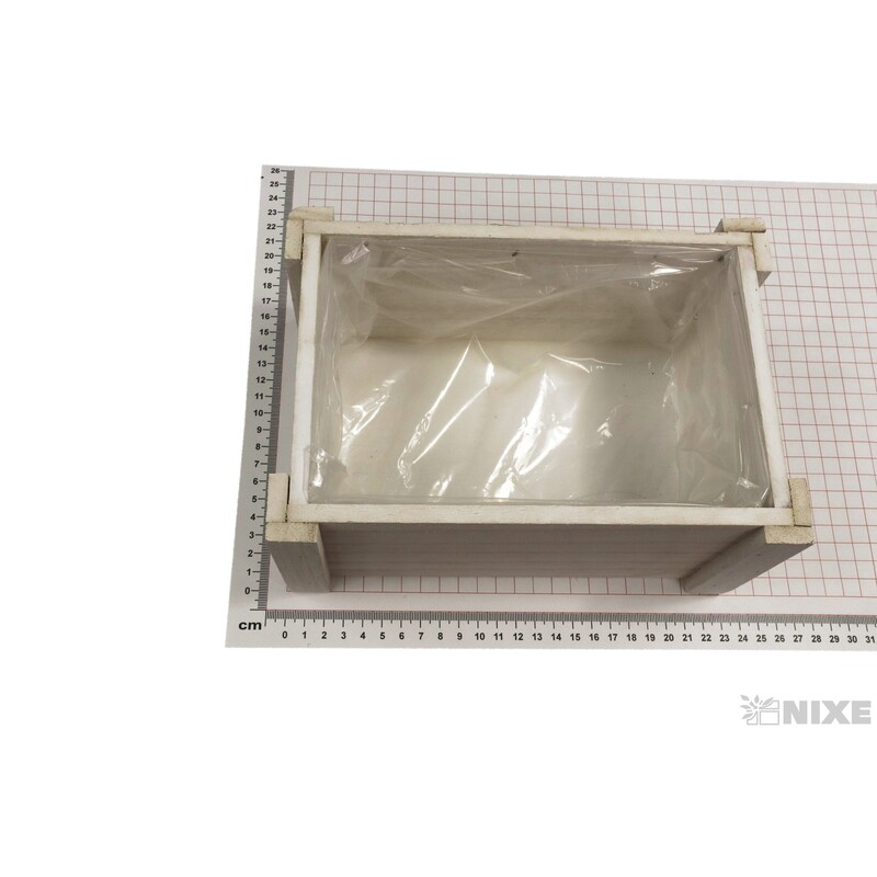 OBAL DŘEVO 20x13x10cm*BÍLÁ