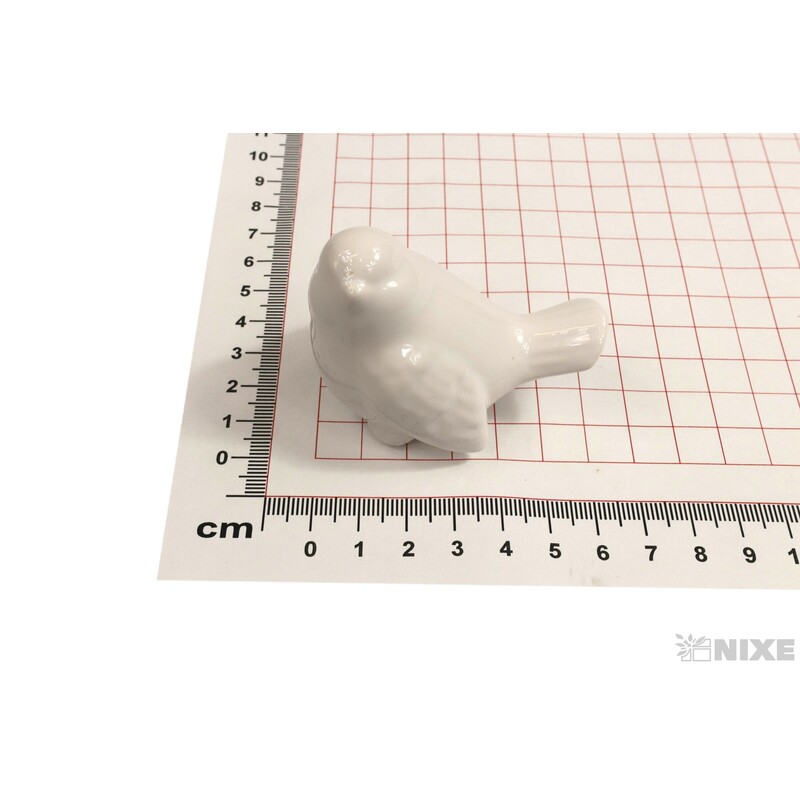 PTÁČEK KERAMIKA 6x5x4cm*BÍLÁ