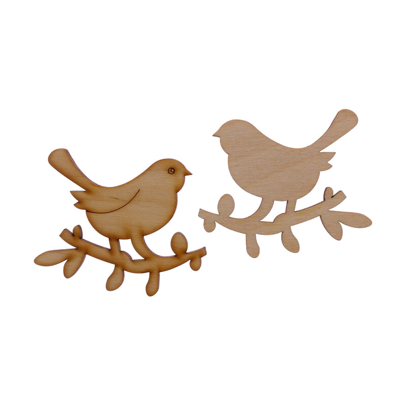 PTÁČEK NA VĚTVI XD 5x6cm 36ks*PŘÍRODNÍ