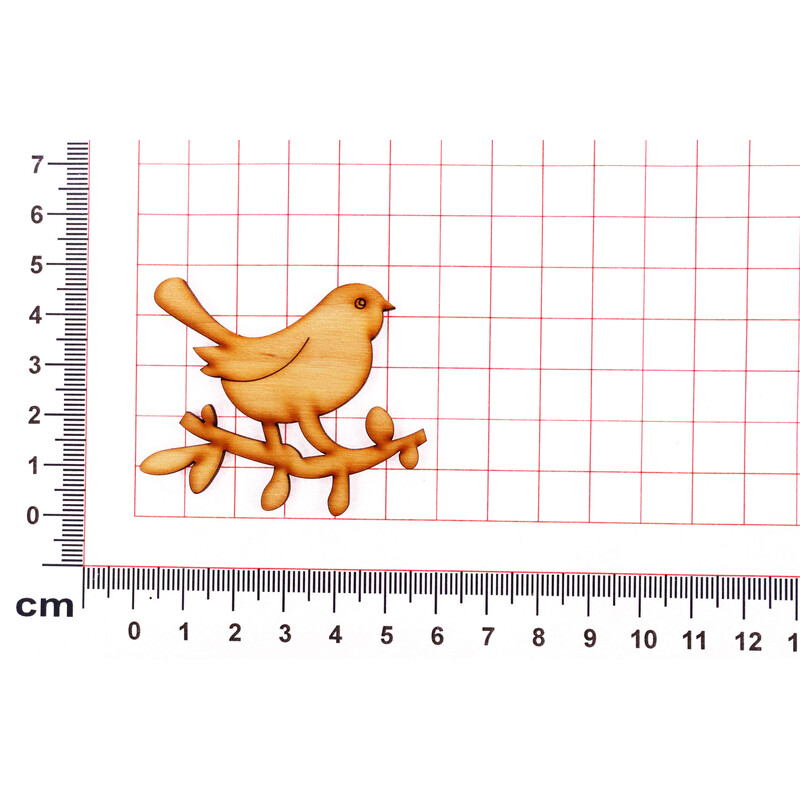 PTÁČEK NA VĚTVI XD 5x6cm 36ks*PŘÍRODNÍ