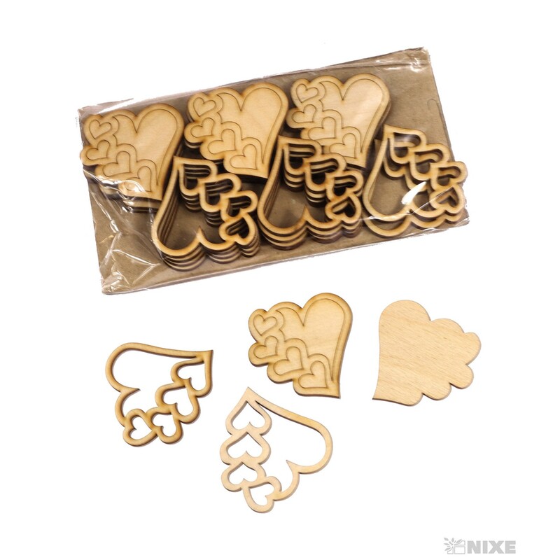 SRDCE 4V1 XD 5x5cm 24 ks*PŘÍRODNÍ