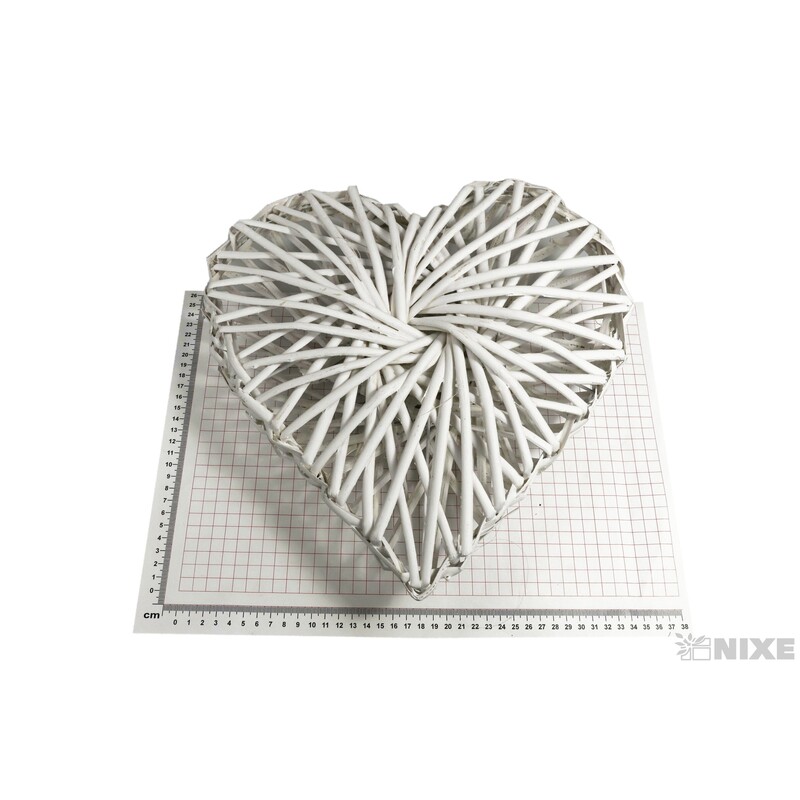 SRDCE RATTAN 38cm*BÍLÁ