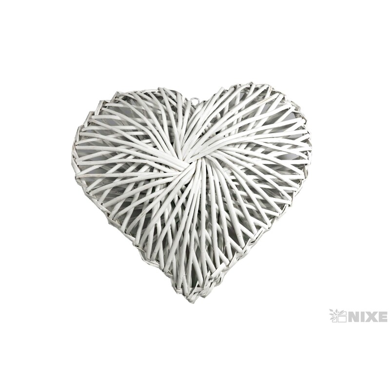 SRDCE RATTAN 30cm*BÍLÁ