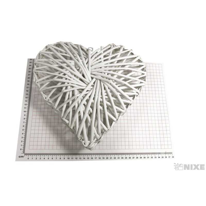 SRDCE RATTAN 30cm*BÍLÁ