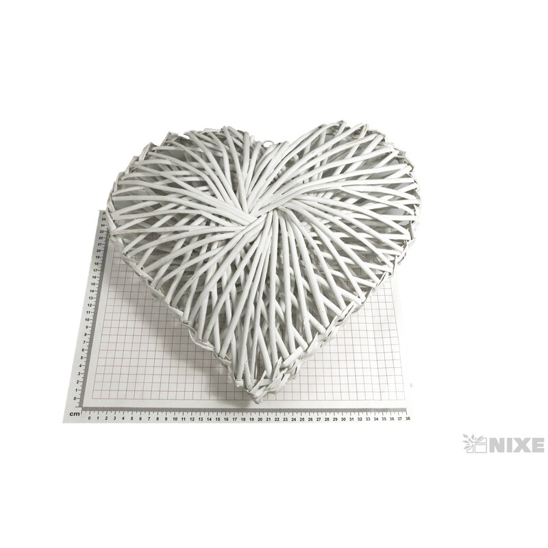 SRDCE RATTAN 40cm*BÍLÁ