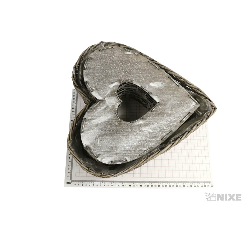 OBAL SRDCE PROUTÍ 37x34x9,5cm 31X29X9*PŘÍRODNÍ