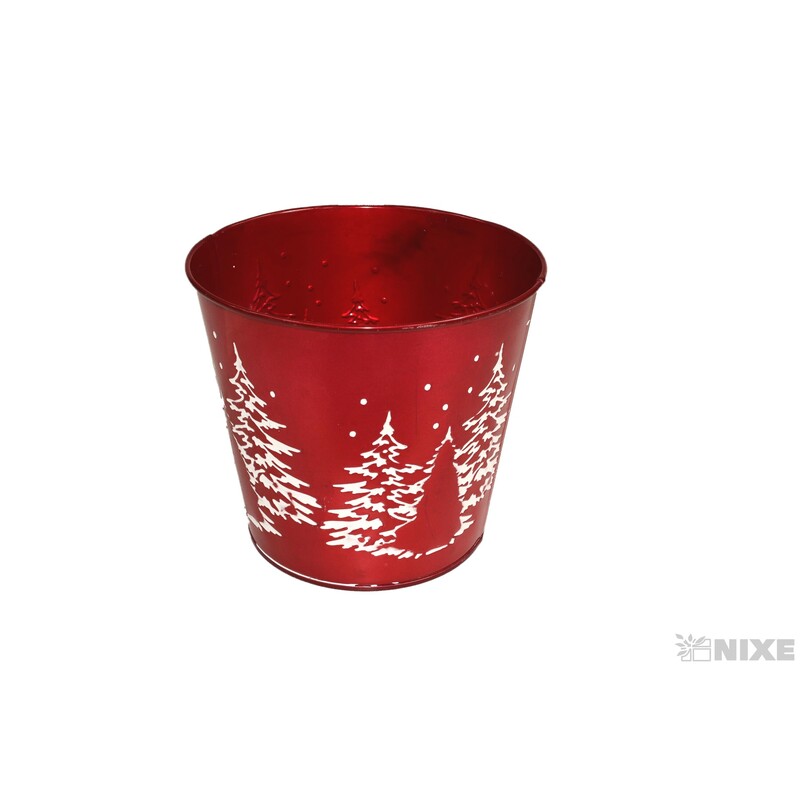 PLECHOVÝ OBAL VÁNOCE 15x14cm*ČERVENÁ