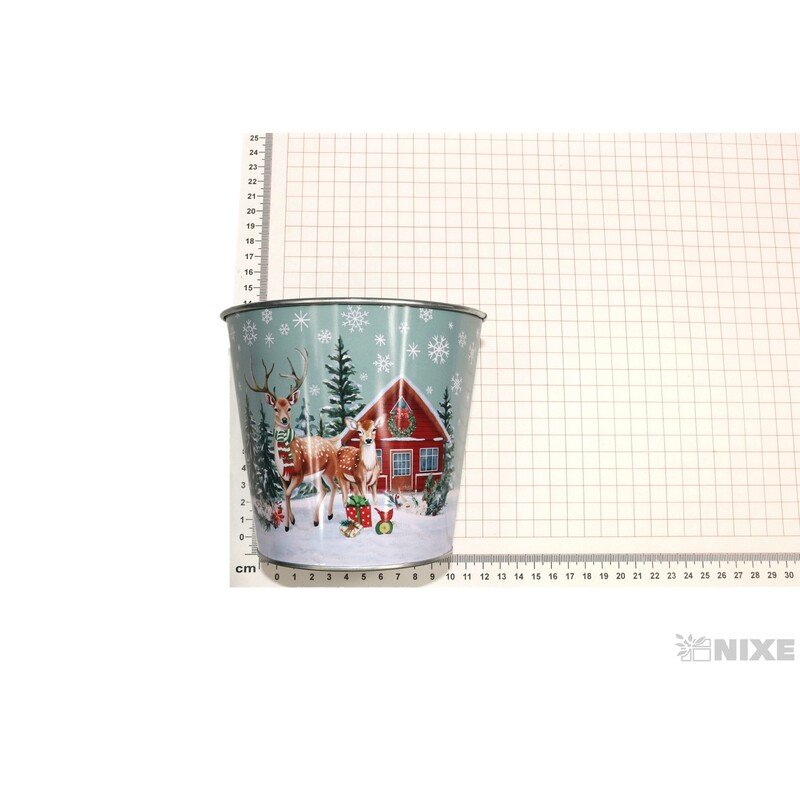 PLECHOVÝ OBAL VÁNOCE 13x12cm*MIX BAREV