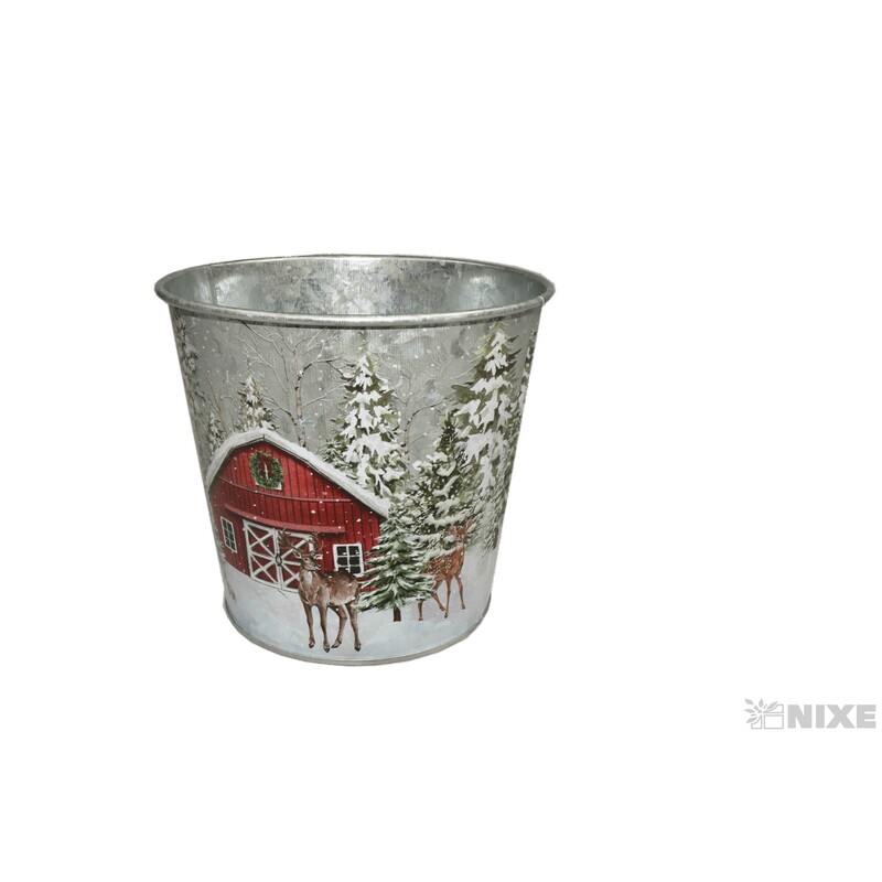 PLECHOVÝ OBAL VÁNOCE 13x12cm*MIX BAREV