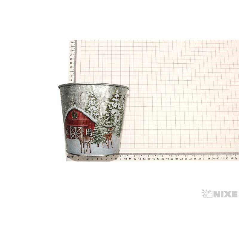 PLECHOVÝ OBAL VÁNOCE 13x12cm*MIX BAREV