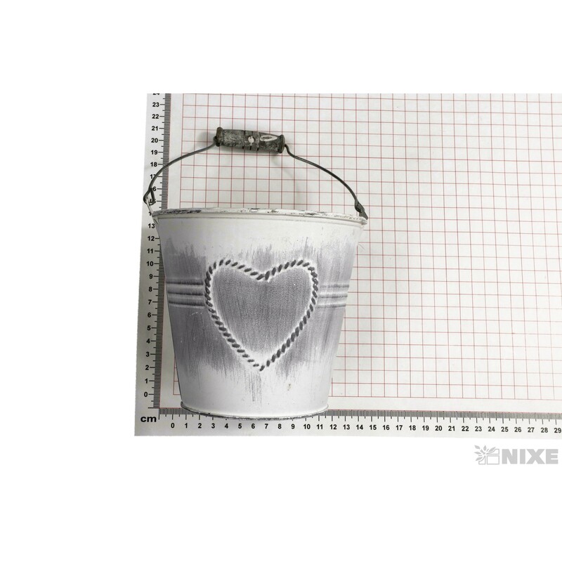 PLECHOVÝ KBELÍK 14x13cm*ŠEDÁ