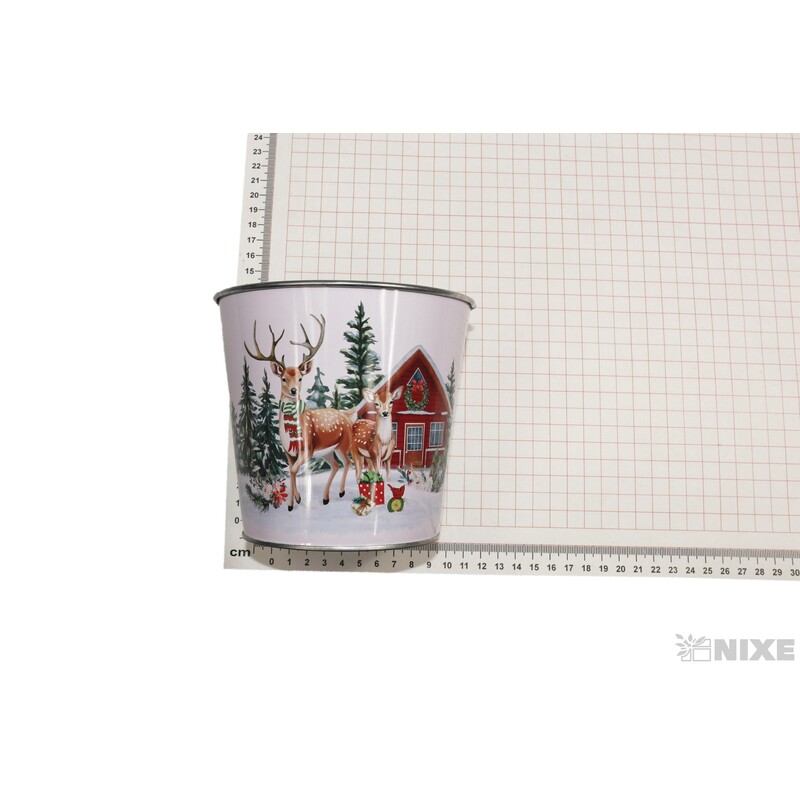 PLECHOVÝ OBAL VÁNOCE 13x11cm*MIX BAREV