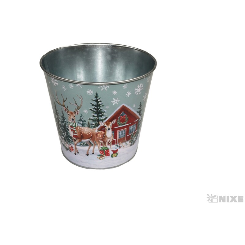 PLECHOVÝ OBAL VÁNOCE 14x13cm*MIX BAREV