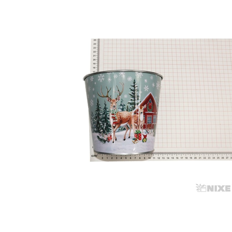 PLECHOVÝ OBAL VÁNOCE 14x13cm*MIX BAREV