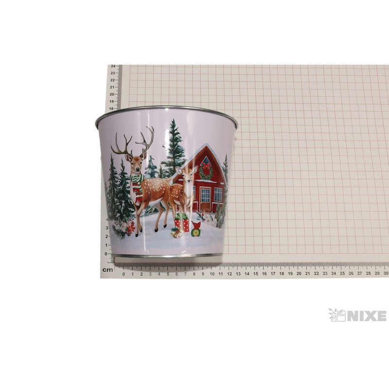 PLECHOVÝ OBAL VÁNOCE 14x13cm*MIX BAREV