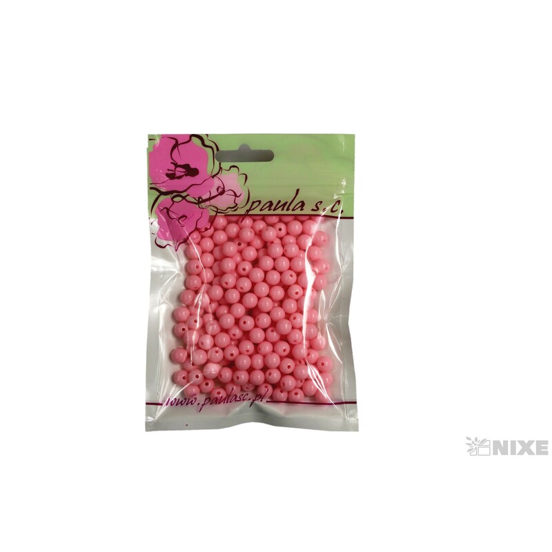 KORÁLKY 8mm cca 208ks*RŮŽOVÁ