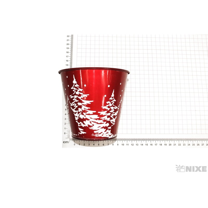 PLECHOVÝ OBAL VÁNOCE 13x12cm*ČERVENÁ