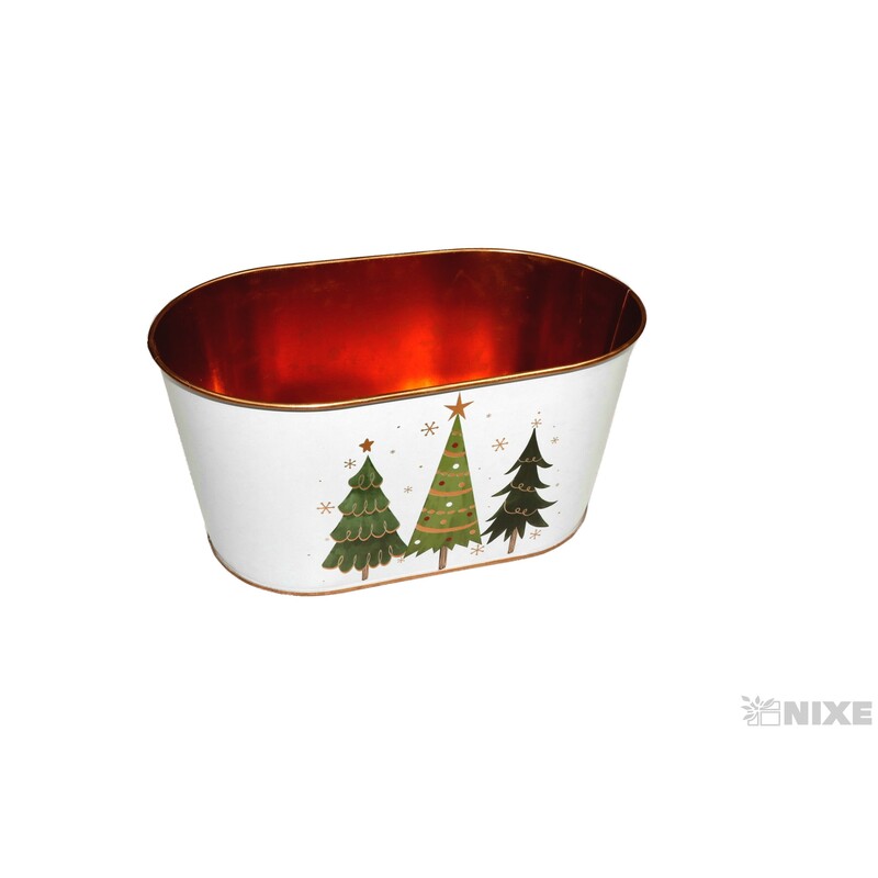 PLECHOVÝ OBAL VÁNOCE 22x13x11cm*BÍLÁ