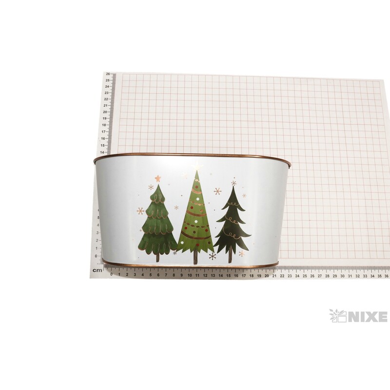 PLECHOVÝ OBAL VÁNOCE 22x13x11cm*BÍLÁ