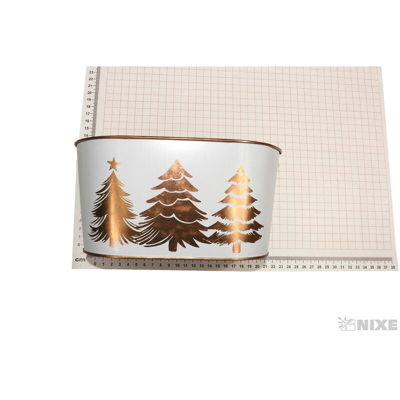 PLECHOVÝ OBAL VÁNOCE 22x13x11cm*BÍLÁ