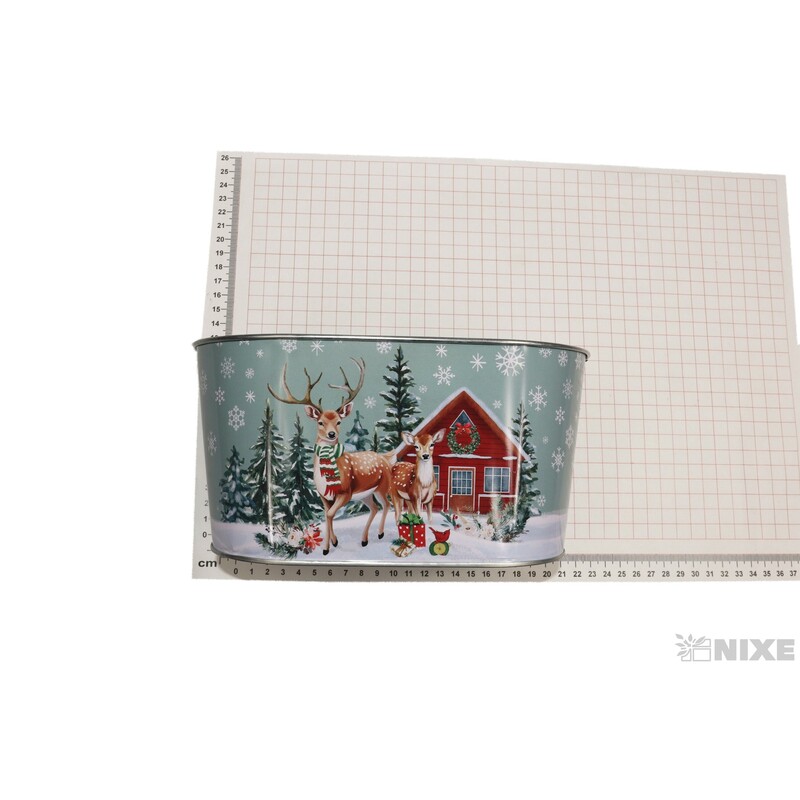 PLECHOVÝ OBAL VÁNOCE 22,5x13,5cm*MIX BAREV