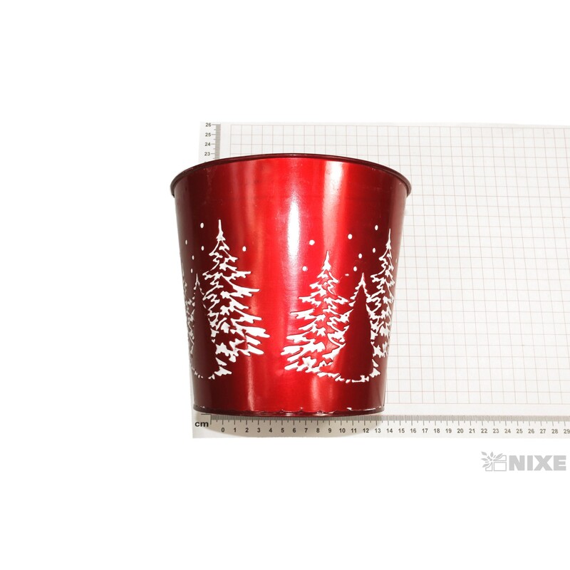 PLECHOVÝ OBAL VÁNOCE 17x15cm*ČERVENÁ