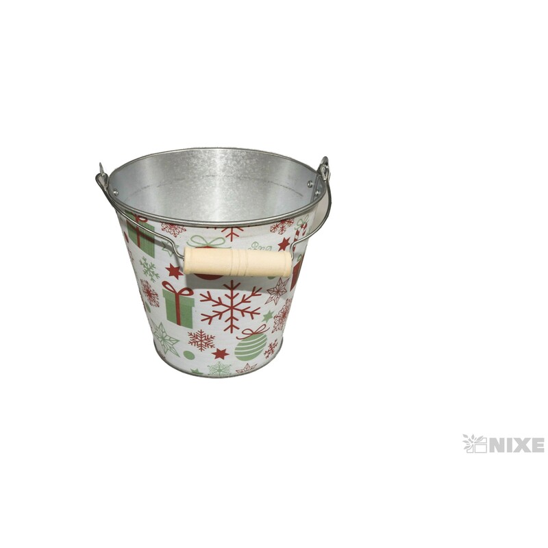 PLECHOVÝ KBELÍK VÁNOCE 14x13cm*MIX BAREV
