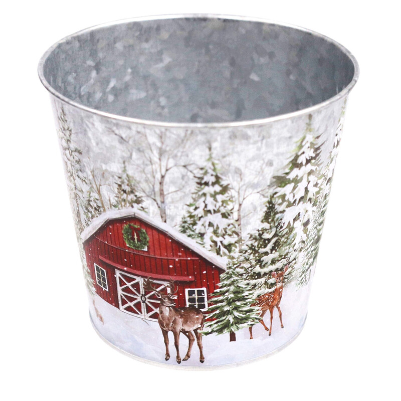 PLECHOVÝ OBAL VÁNOCE 14x13cm*MIX BAREV