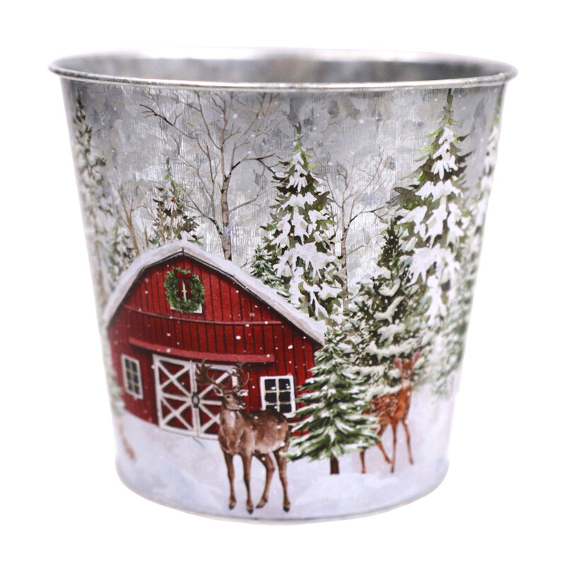 PLECHOVÝ OBAL VÁNOCE 14x13cm*MIX BAREV