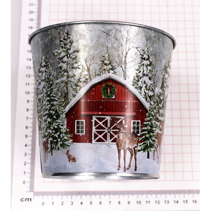 PLECHOVÝ OBAL VÁNOCE 14x13cm*MIX BAREV