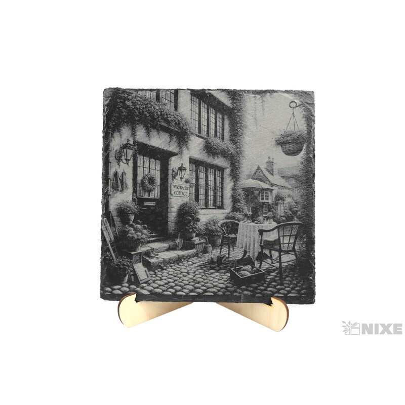 OBRAZ BŘIDLICE DVOREK 20x20cm+STOJAN