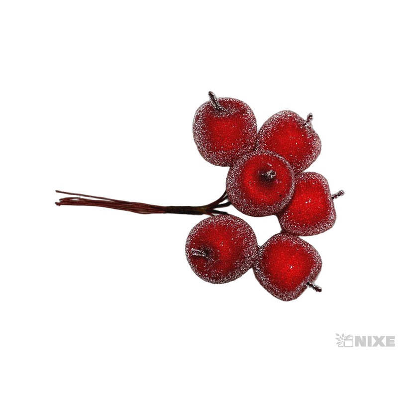 JABLÍČKA 1,5x12cm 6ks 12sv*ČERVENÁ