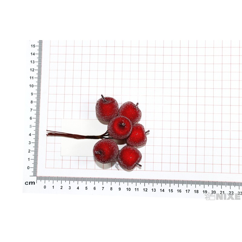 JABLÍČKA 1,5x12cm 6ks 12sv*ČERVENÁ