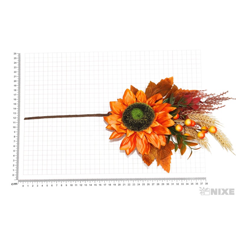 VĚTVIČKA SLUNEČNICE 47cm*ORANŽOVÁ