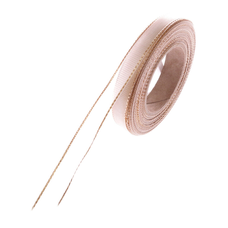 PLÁTNOVÁ STUHA  MTP 10mmx20m*KRÉMOVÁ+ZLATÁ