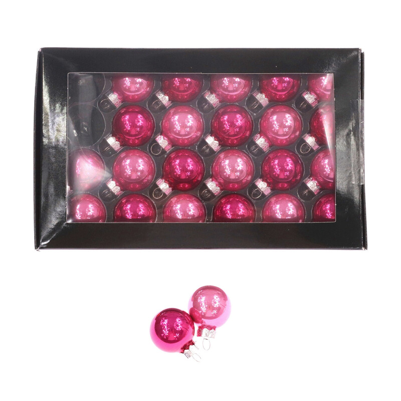 KOULE ZÁVĚS 2,5cm 24ks MIX*RŮŽOVÁ