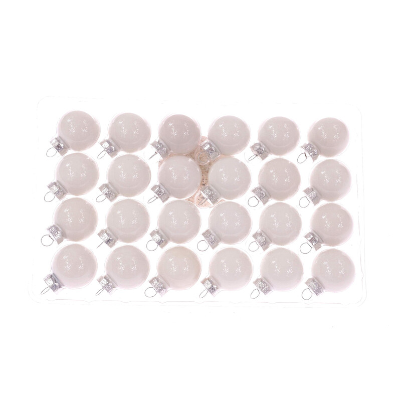 KOULE ZÁVĚS 2,5cm 24ks MIX*BÍLÁ