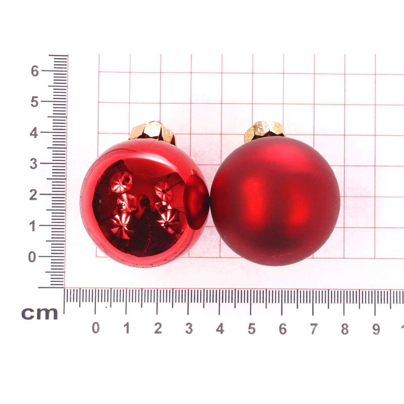 KOULE ZÁVĚS 4cm 15ks MIX*ČERVENÁ